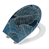 Artikelbild 1 für WENKO WC-Sitz mit Absenkautomatik Big Leaves blau, Artikelnummer 815153