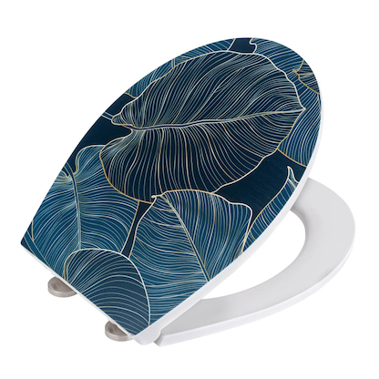 Artikelbild 11 für WENKO WC-Sitz mit Absenkautomatik Big Leaves blau, Artikelnummer 815153