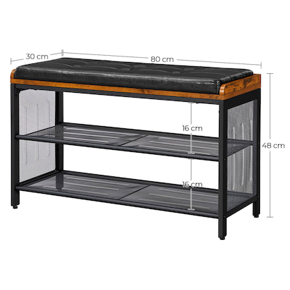 Artikelbild 2 für VASAGLE Schuhbank LBS75X braun, schwarz Holz 80,0 cm, Artikelnummer 439358