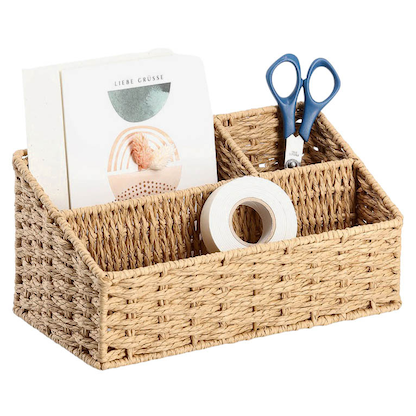 Artikelbild 7 für Zeller Schreibtisch-Organizer Papiergeflecht natur Papiergeflecht 3 Fächer 25,5 x 14,2 x 12,2 cm, Artikelnummer 540249