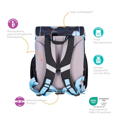 Artikelbild 7 für herlitz Schulranzen-Set Loop Plus Cyber Soccer Kunstfaser grün, Artikelnummer 556379