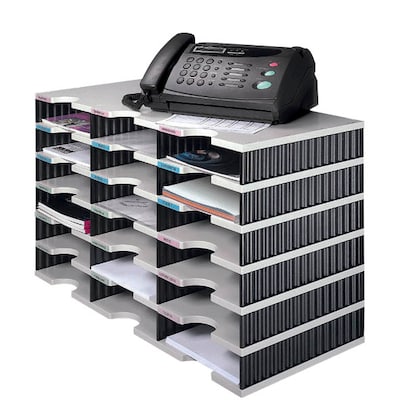 Artikelbild für styro Sortierstation Styrodoc grau/blau mit 18 Fächer, Artikelnummer 435891