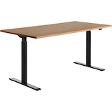 Artikelbild 1 für Topstar E-Table elektrisch höhenverstellbarer Schreibtisch buche rechteckig, T-Fuß-Gestell schwarz 160,0 x 80,0 cm, Artikelnummer 501128
