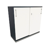 Artikelbild 1 für fm Schiebetürenschrank Oldenburg, 4260649683477 weiß, lavagrau 2 Fachböden 120,0 x 44,2 x 113,3 cm, Artikelnummer 407373