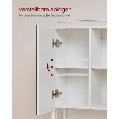 VASAGLE Spiegelschrank weiß 70,0 x 14,5 x 70,0 cm