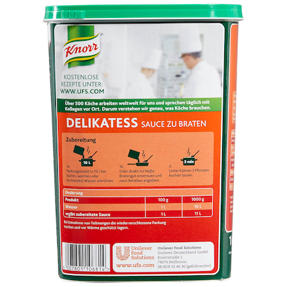 Artikelbild 5 für Knorr® DELIKATESS Sauce zu Braten 1,0 kg, Artikelnummer 178584