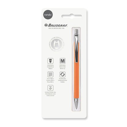 Artikelbild 2 für BALLOGRAF® Kugelschreiber Rondo Soft orange, Schreibfarbe: blau, 1 St., Artikelnummer 164887