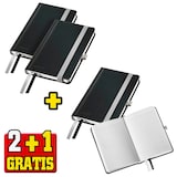 Artikelbild 1 für 2 + 1 GRATIS: 2 LEITZ Notizbuch DIN A6 kariert, satin schwarz Hardcover 160 Seiten + GRATIS 1 St., Artikelnummer 720658