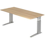 Artikelbild 1 für HAMMERBACHER US19 höhenverstellbarer Schreibtisch eiche rechteckig, C-Fuß-Gestell silber 180,0 x 80,0 cm, Artikelnummer 860989