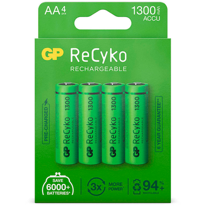 Artikelbild 14 für 4 GP Akkus ReCyko+ Mignon AA 1.300 mAh, Artikelnummer 290211
