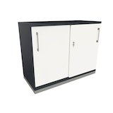 Artikelbild 1 für fm Schiebetürenschrank Oldenburg, 4260649683484 weiß, lavagrau 1 Fachboden 100,0 x 44,2 x 78,1 cm, Artikelnummer 407637