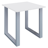 Artikelbild 1 für VCM my office Lona Schreibtisch weiß quadratisch, U-Fuß-Gestell silber 80,0 x 80,0 cm, Artikelnummer 906038