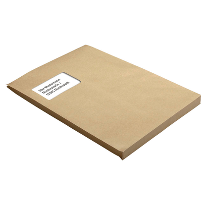 Artikelbild 2 für MAILmedia Faltentaschen DIN C4 mit Fenster braun mit 2,0 cm Falte, 100 St., Artikelnummer 535302