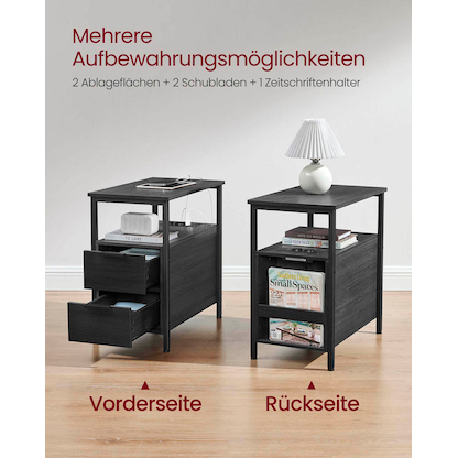 Artikelbild 7 für VASAGLE Beistelltisch anthrazit 35,0 x 60,0 x 61,0 cm, Artikelnummer 291159