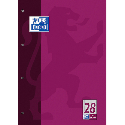 Artikelbild 3 für OXFORD Briefblock Schule gelocht DIN A4 kariert Lineatur 28, Artikelnummer 906293