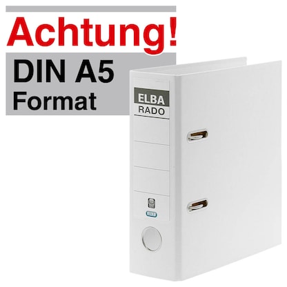 Artikelbild 8 für ELBA A5 Hochformat Ordner weiß Kunststoff 7,5 cm DIN A5 hoch, Artikelnummer 116657