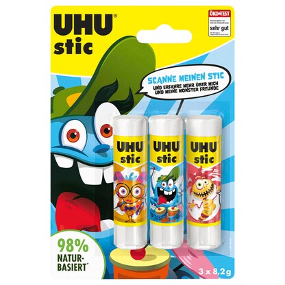 Artikelbild 6 für 3 UHU MONSTER Klebestifte 3x 8,2 g, Artikelnummer 312656