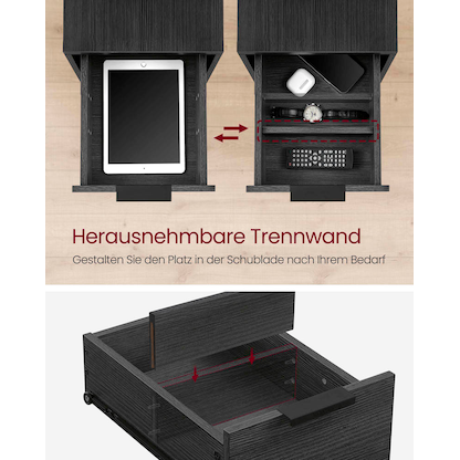 Artikelbild 11 für VASAGLE Beistelltisch anthrazit 35,0 x 60,0 x 61,0 cm, Artikelnummer 291159