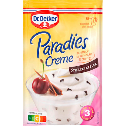 Artikelbild für Dr. Oetker Paradies Creme Stracciatella 66,0 g, Artikelnummer 576779