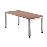 Artikelbild 1 für HAMMERBACHER JS16 höhenverstellbarer Schreibtisch nussbaum rechteckig, 4-Fuß-Gestell silber 160,0 x 80,0 cm, Artikelnummer 864191