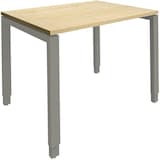 Artikelbild 1 für fm Sidney höhenverstellbarer Schreibtisch königsahorn rechteckig, 4-Fuß-Gestell Quadratrohr silber 100,0 x 80,0 cm, Artikelnummer 353163