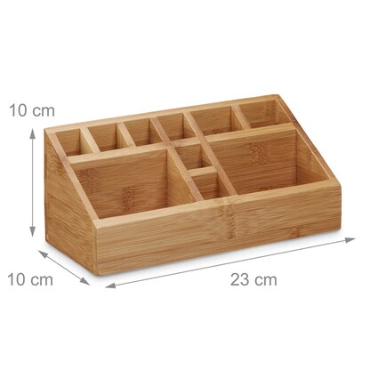 Artikelbild 3 für relaxdays Schreibtisch-Organizer braun Bambus 10 Fächer 23,0 x 10,0 x 10,0 cm, Artikelnummer 516507