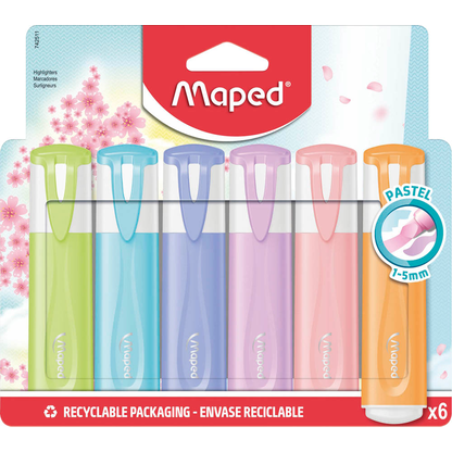 Artikelbild 4 für maped Fluo Peps pastell Textmarker farbsortiert, 6 St., Artikelnummer 260329