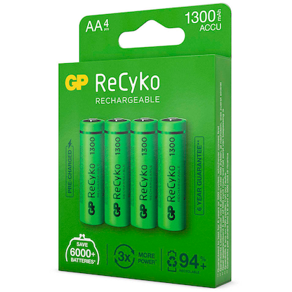 Artikelbild 4 für 4 GP Akkus ReCyko+ Mignon AA 1.300 mAh, Artikelnummer 290211