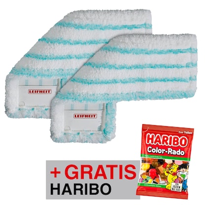 Artikelbild 2 für AKTION: LEIFHEIT Profi micro duo Wischbezug für Bodenwischer Mikrofaser 60 °C waschbar, 2 St. + GRATIS HARIBO Color-Rado 175g, Artikelnummer 818254