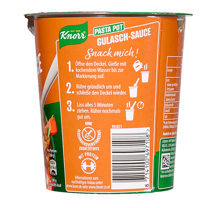 Artikelbild 4 für Knorr® PASTA SNACK GULASCH-SAUCE Fertiggericht 1 St., Artikelnummer 532422