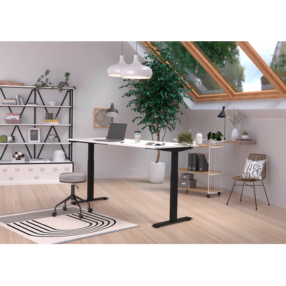 Artikelbild 4 für GERMANIA JET höhenverstellbarer Schreibtisch weiß rechteckig, T-Fuß-Gestell schwarz 180,0 x 80,0 cm, Artikelnummer 211407