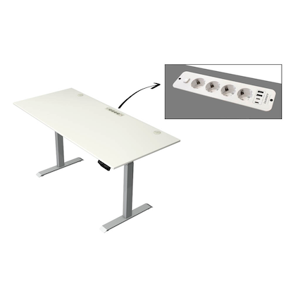 Artikelbild 2 für Kerkmann Move 1 plus elektrisch höhenverstellbarer Schreibtisch weiß rechteckig, T-Fuß-Gestell grau 180,0 x 80,0 cm, Artikelnummer 510218
