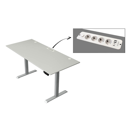 Artikelbild 2 für Kerkmann Move 1 plus elektrisch höhenverstellbarer Schreibtisch lichtgrau rechteckig, T-Fuß-Gestell grau 180,0 x 80,0 cm, Artikelnummer 510224