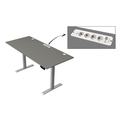 Artikelbild 2 für Kerkmann Move 1 plus elektrisch höhenverstellbarer Schreibtisch grafit rechteckig, T-Fuß-Gestell grau 180,0 x 80,0 cm, Artikelnummer 510309
