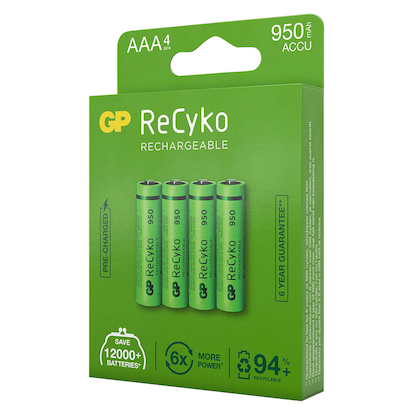 Artikelbild 4 für 4 GP Akkus ReCyko+ Micro AAA 950 mAh, Artikelnummer 290233