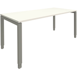 Artikelbild 1 für fm Sidney höhenverstellbarer Schreibtisch weiß rechteckig, 4-Fuß-Gestell Quadratrohr silber 180,0 x 80,0 cm, Artikelnummer 353361