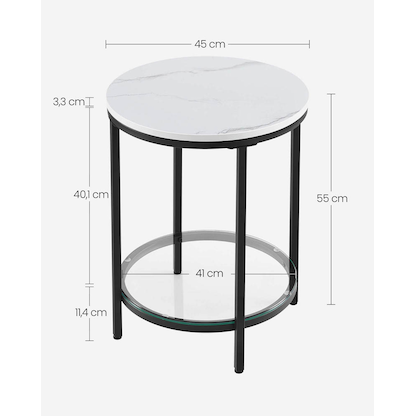 Artikelbild 7 für VASAGLE Beistelltisch weiß 45,0 x 45,0 x 55,0 cm, Artikelnummer 290538