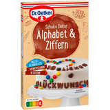 Artikelbild 1 für Dr. Oetker Schoko Dekor Alphabet & Ziffern Dekor, Artikelnummer 576669