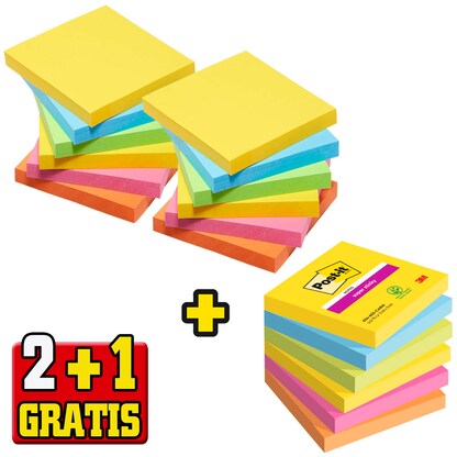 Artikelbild 19 für 2 + 1 GRATIS: Post-it® Super Sticky Carnival Haftnotizen extrastark farbsortiert, 2x 6 Blöcke + GRATIS 1x 6 Blöcke, Artikelnummer 647556