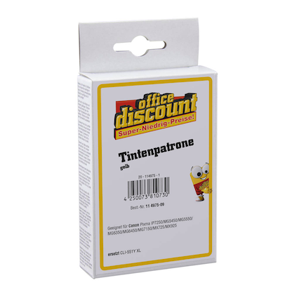 Artikelbild 2 für office discount gelb Druckerpatrone kompatibel zu Canon CLI-551 XL Y, Artikelnummer 114975