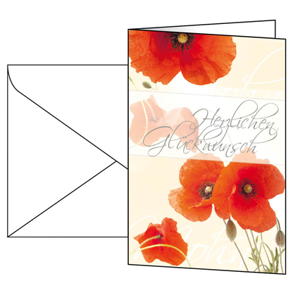 Artikelbild für 10 SIGEL Glückwunschkarten Mohnblumen DIN A6, Artikelnummer 157099