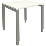 Artikelbild 1 für fm Sidney höhenverstellbarer Schreibtisch weiß rechteckig, 4-Fuß-Gestell Quadratrohr silber 80,0 x 80,0 cm, Artikelnummer 353377