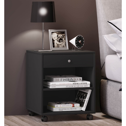 Artikelbild 4 für VCM my home Rolda Nachttisch schwarz 45,0 x 38,0 x 54,0 cm, Artikelnummer 388344