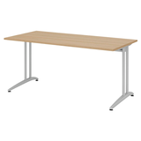 Artikelbild 1 für HAMMERBACHER BS16 Schreibtisch eiche rechteckig, C-Fuß-Gestell silber 160,0 x 80,0 cm, Artikelnummer 860179