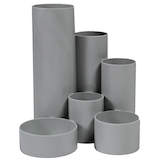 Artikelbild 1 für M&M Stiftehalter Schreibtisch-Boy grigio (hellgrau) Polystyrol 6 Fächer 12,9 x 13,9 x 14,7 cm, Artikelnummer 326829