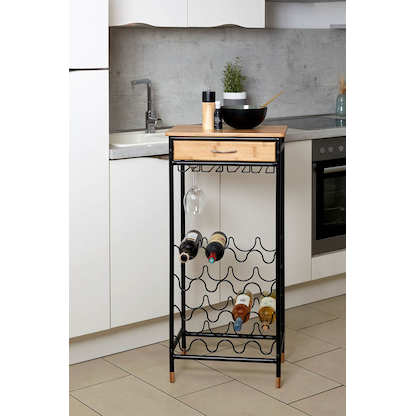 Artikelbild 6 für WENKO Weinregal Loft schwarz, braun 48,0 x 30,0 x 95,0 cm, Artikelnummer 530307