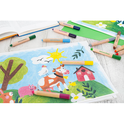 Artikelbild 5 für EBERHARD FABER Jumbo MiniMaxi 3in1 Buntstifte farbsortiert, 12 St., Artikelnummer 100087