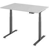 Artikelbild 1 für BaseLite elektrisch höhenverstellbarer Schreibtisch lichtgrau rechteckig, T-Fuß-Gestell grau 120,0 x 80,0 cm, Artikelnummer 270369