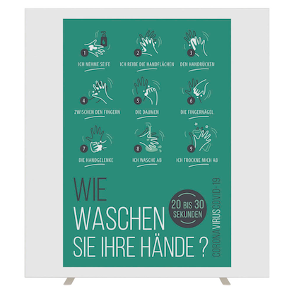 Artikelbild 7 für PAPERFLOW Trennwand easyScreen, Hände-Waschen weiß 160,0 x 174,0 cm, 1 St., Artikelnummer 210961