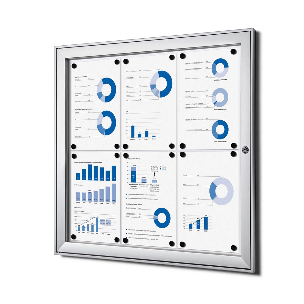 Bi-Office Schaukasten Vitrine – Korkoberfläche, Silberner Aluminiumrahmen, Abschließbar Für DIN A4, Maße 28x36,7 Cm